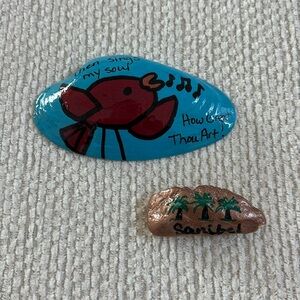 Sanibel shell & rock hand painted